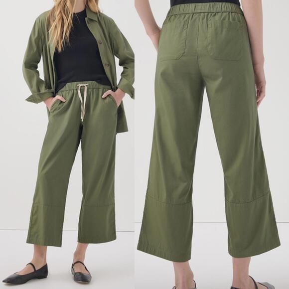 Pact Pants - Pact Daily Twill Cropped Pant Organic Cotton Olive Army Green Size XL